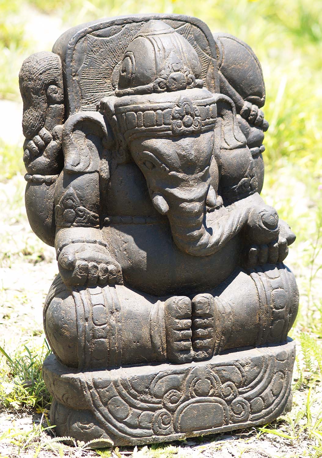 Stone Small Ganesh Garden Statue 24"