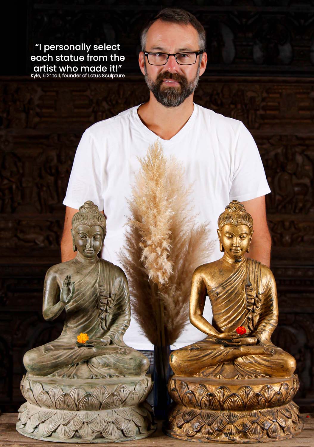 Gandharan Buddha On Circular Lotus Base 23"