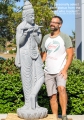 6 Foot Tall Large Gopal Krishna Statue Playing Flute Hand Carved from 1 Block of Stone 73"
