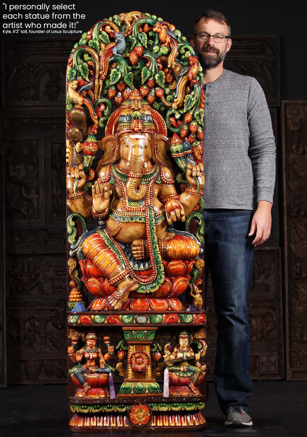 Ganesh Flame Panel Carving Ganesh Flame Panel Carving
