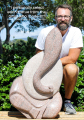 Unique Modern Ganesha Perfect for Garden, Hand Carved & Polished from Madurai Red Granite 36"