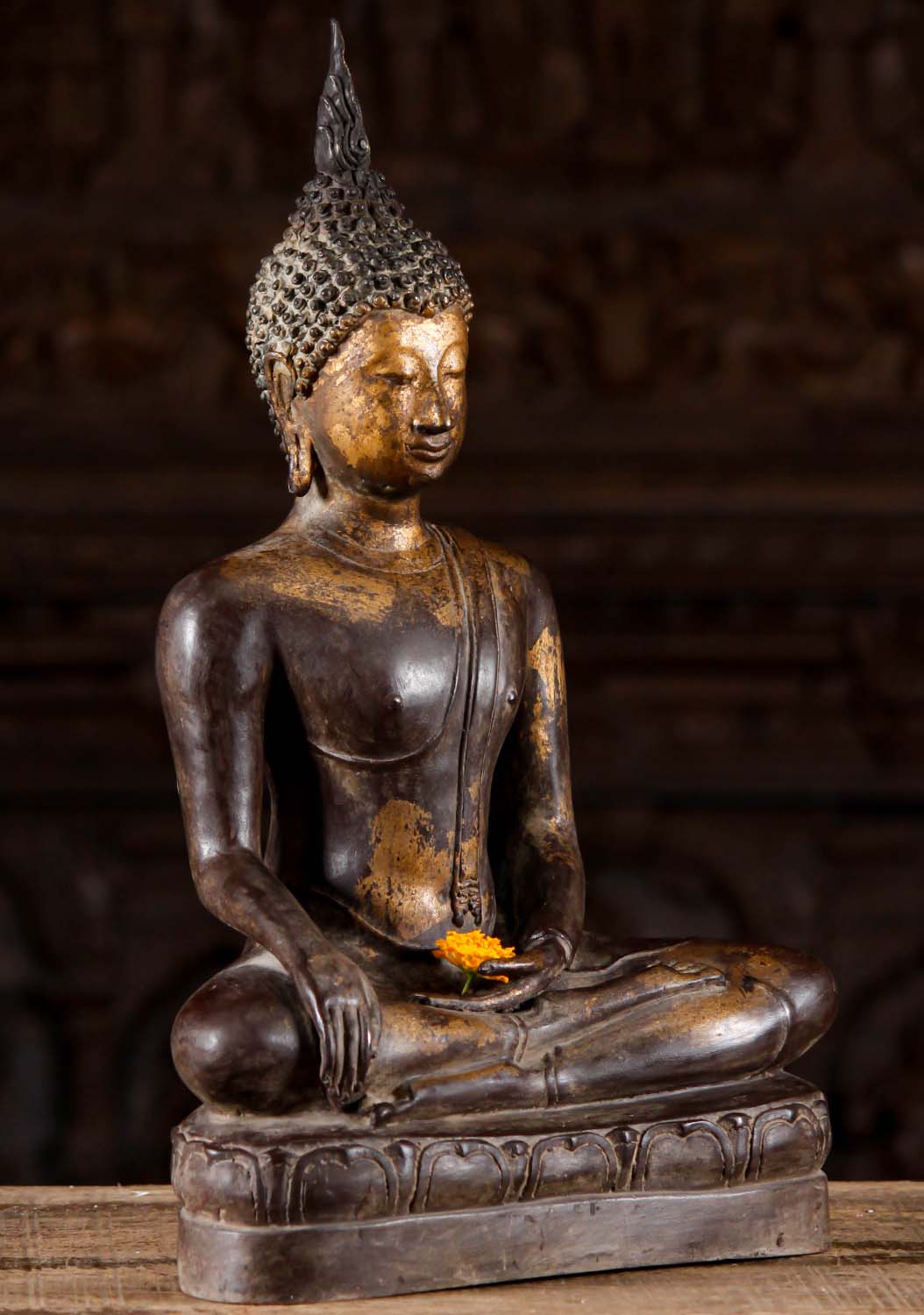 Sukhothai Style Earth Touching Buddha Statue 20"