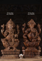 Wooden Ganesh Perched on Lotus Base 24"
