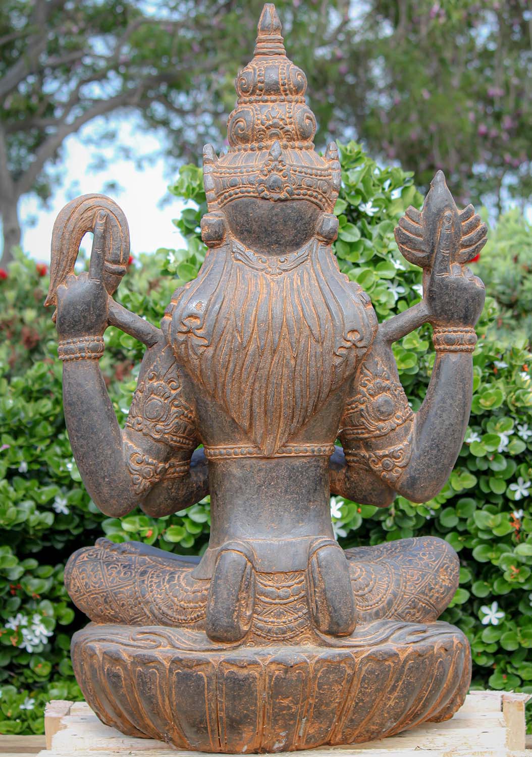 Stone Dharmachakra Mudra Devi Tara Statue 41.5"