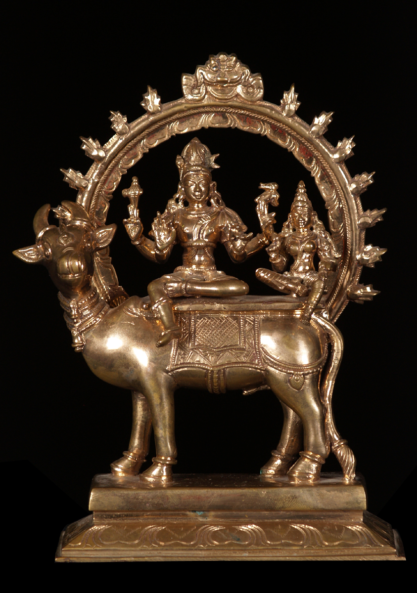 Bronze Shiva & Parvati on Nandi 9"