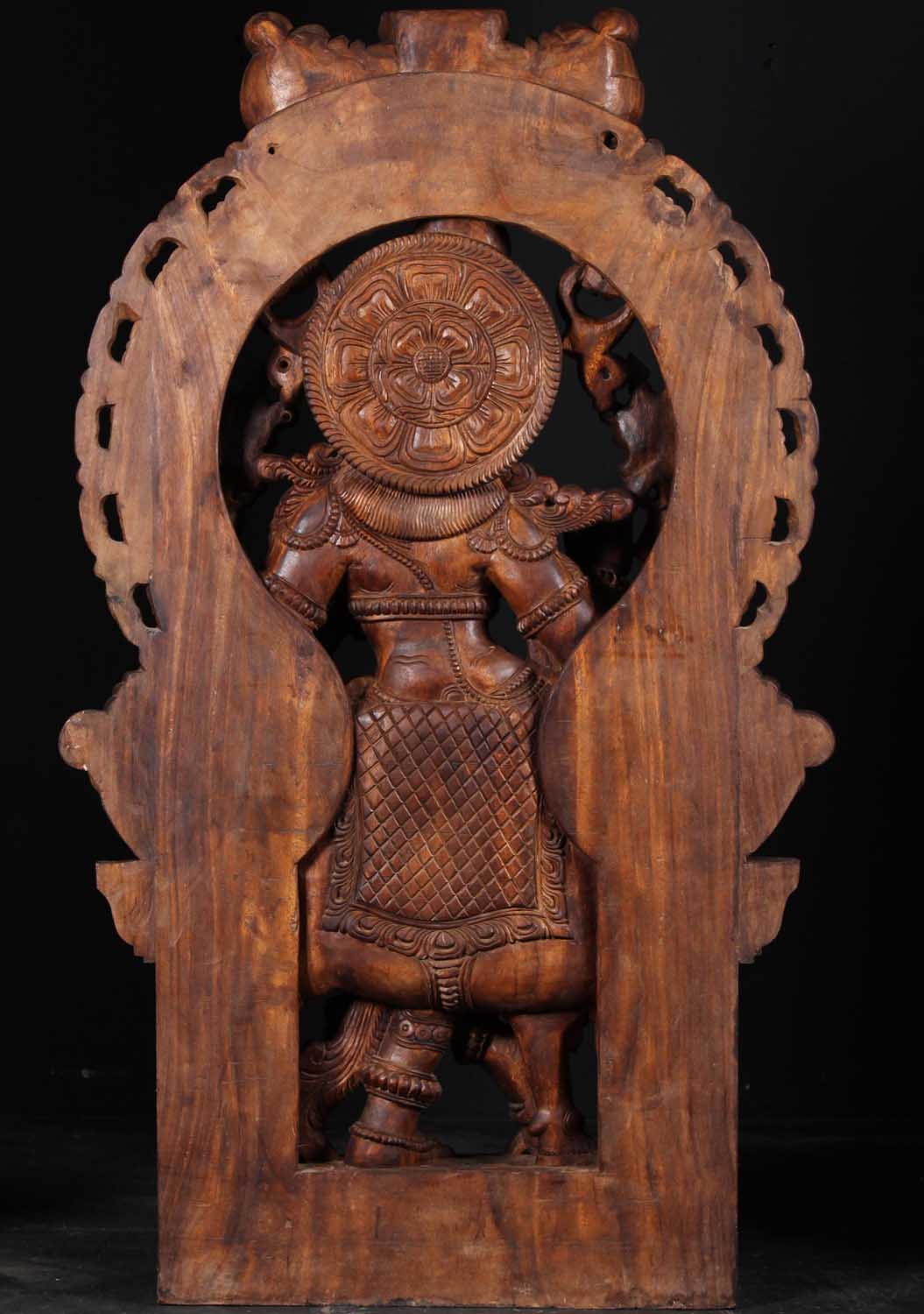 Krishna Vishnu Statue Playing Flute with Cow 60"