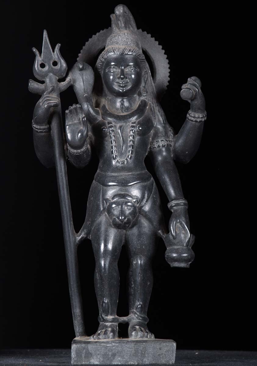 Marble Standing Shiva Statue Holding Trident 16"