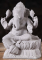 Marble Seated Ganesh with Chakras on Hands 10"