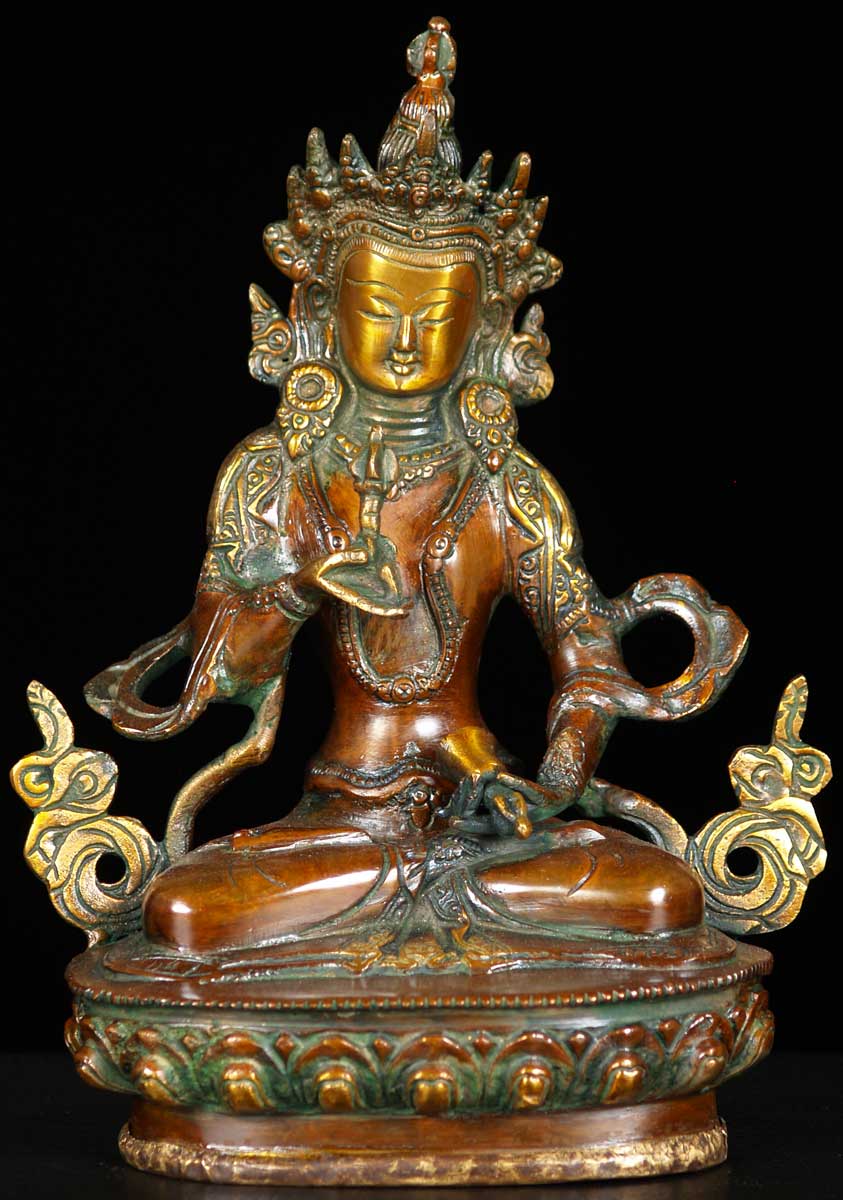 Brass Vajrasatva with Bell & Dorje 8.5"