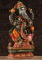 Wooden Ganesh Statue with Left Facing Trunk 24"