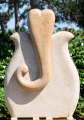 Modern Abstract Ganesh Sculpture Hand Carved from One Block of Stunning Shiva Gold Granite 36"