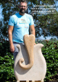 Modern Abstract Ganesh Sculpture Hand Carved from One Block of Stunning Shiva Gold Granite 36"