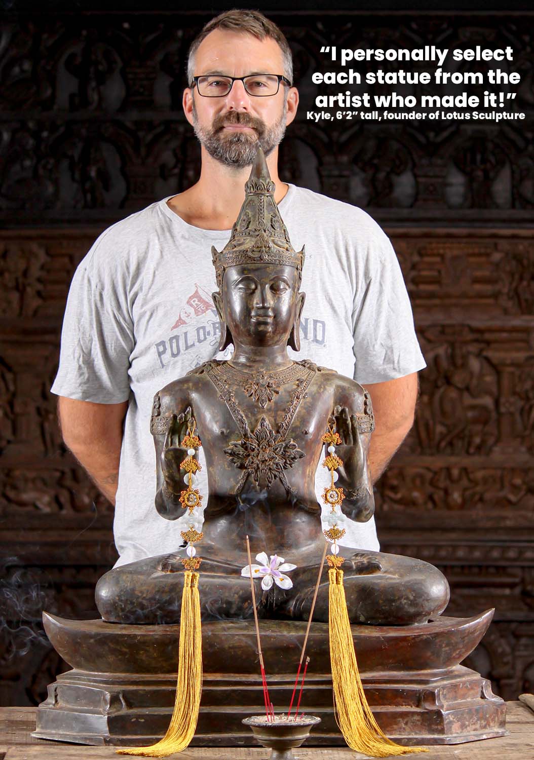 Thai Buddha Statue Seated on Unique Base with Both Hands in Vitarka Mudra of Teaching 34"