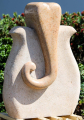 Modern Abstract Ganesh Sculpture Hand Carved from One Block of Stunning Shiva Gold Granite 36"