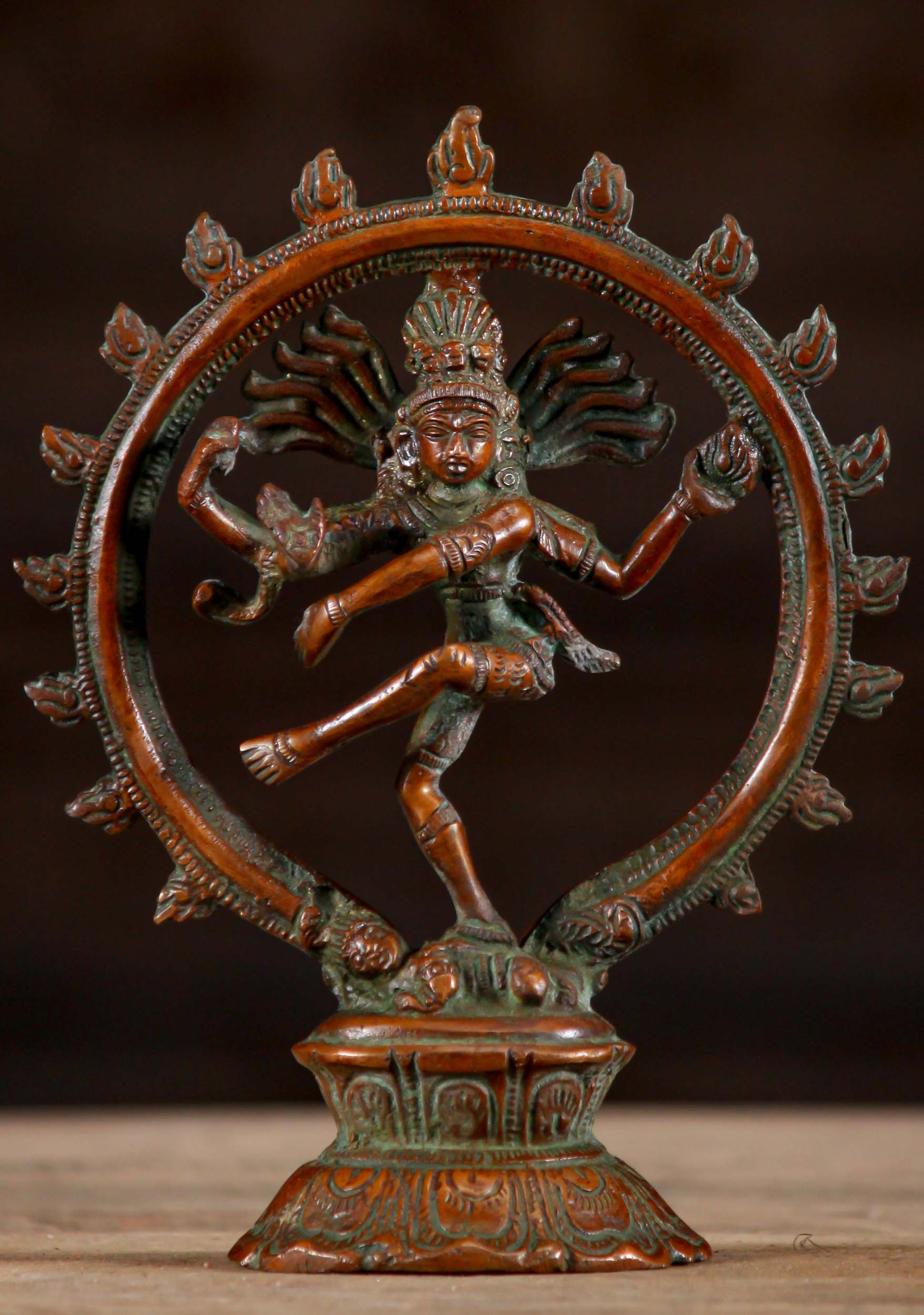 Small Brass Altar Nataraja Sculpture 7.5"