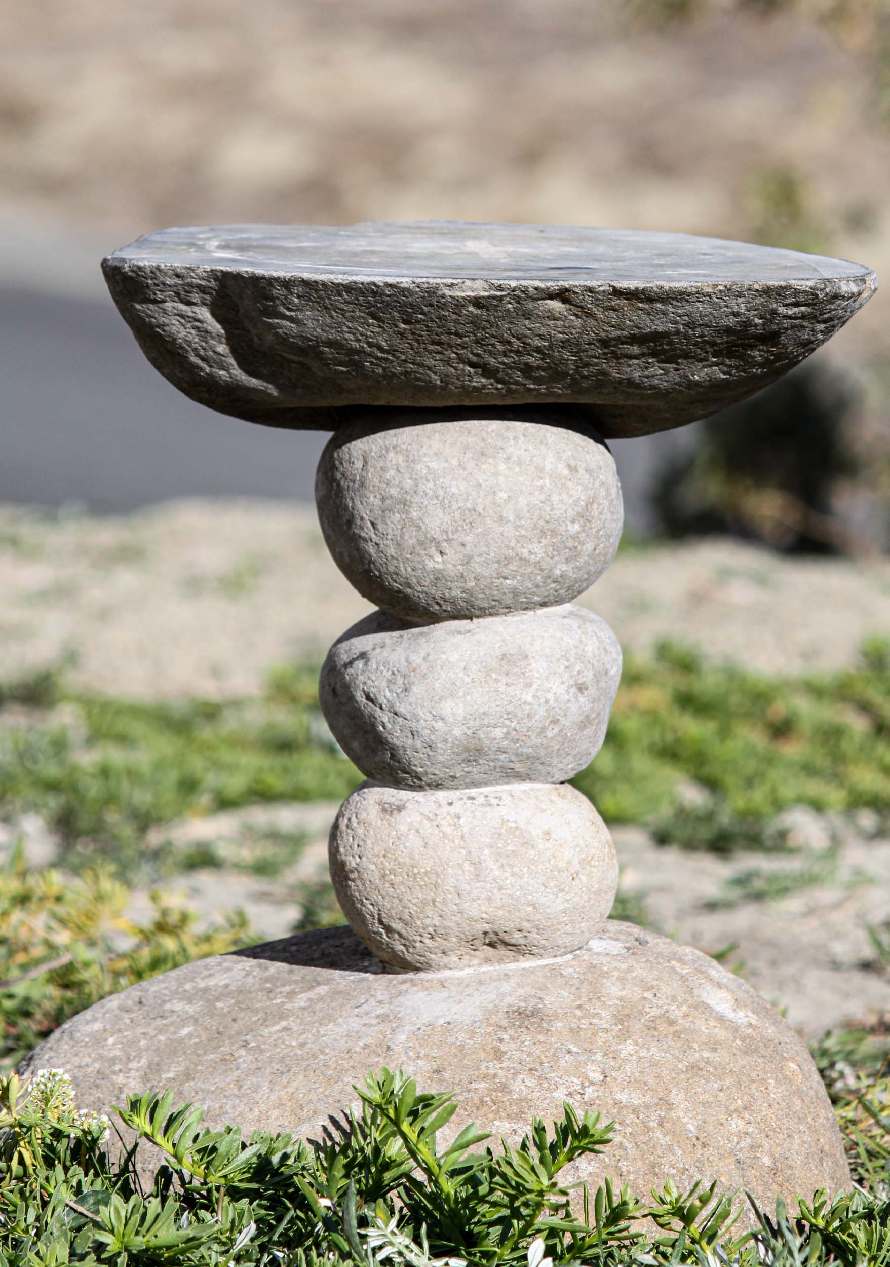 Natural River Stone Statue Pedestal, Perfect Indoor or Outdoor Statue Base 18.5"