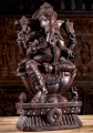 Wooden Ganesha Statue Holding Tusk 24"'