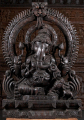 Large Dark Wooden Ganesh with Stunning Arch 48"