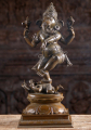Bronze Ganesh Statue Dancing on Dwarf of Ignorance Like His Father Shiva Nataraja 22"