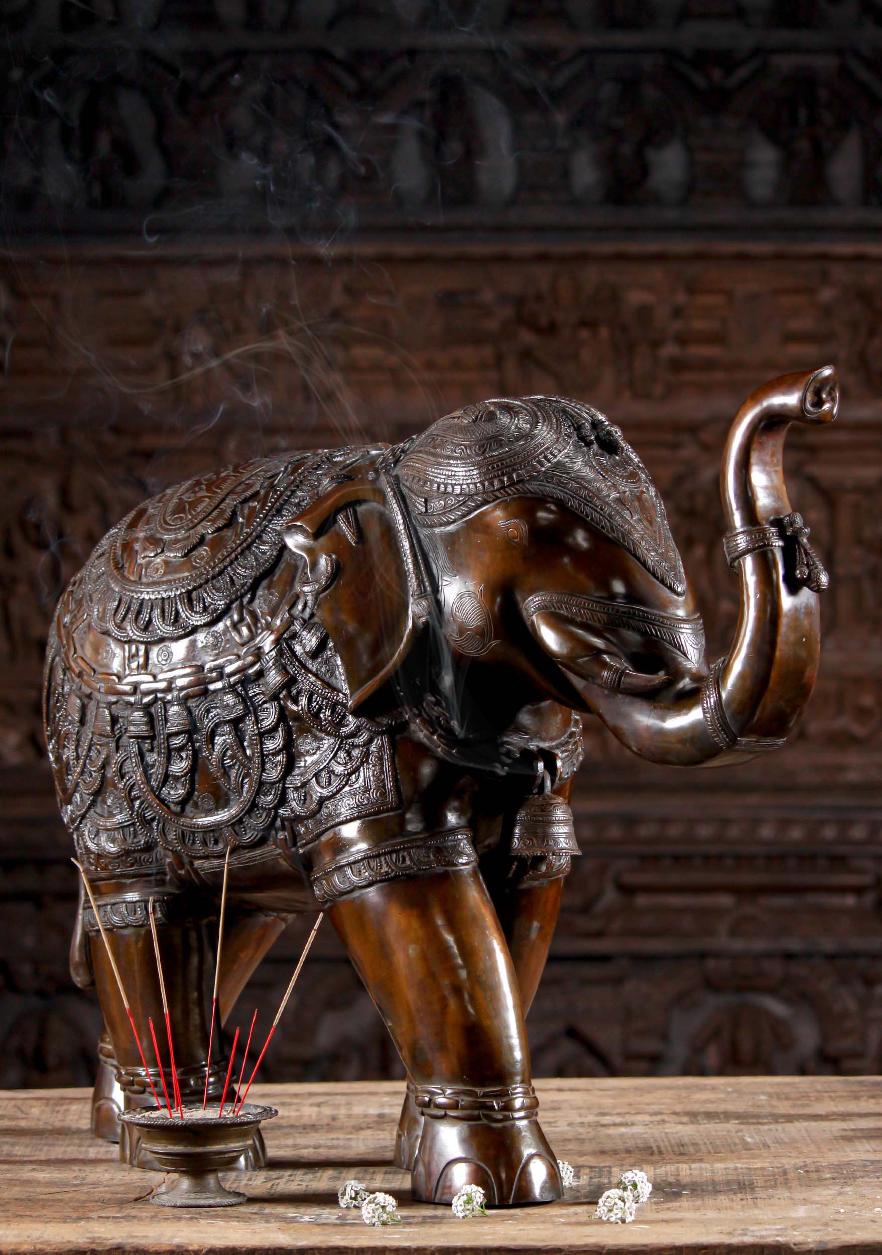 Seraphic Elephant Statue with Trunk Up Large