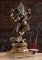 Bronze Ganesh Statue Dancing on Dwarf of Ignorance Like His Father Shiva Nataraja 22"