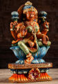 Wooden Painted Lakshmi Sculpture 18"