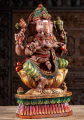 Neem Wood Painted Ganesh Statue 24"