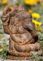 Lava Stone and Resin Garden Ganesha Statue 11.5"