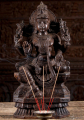 Seated Hand Carved Abhaya Mudra Vishnu Hindu God of Preservation Statue 24"
