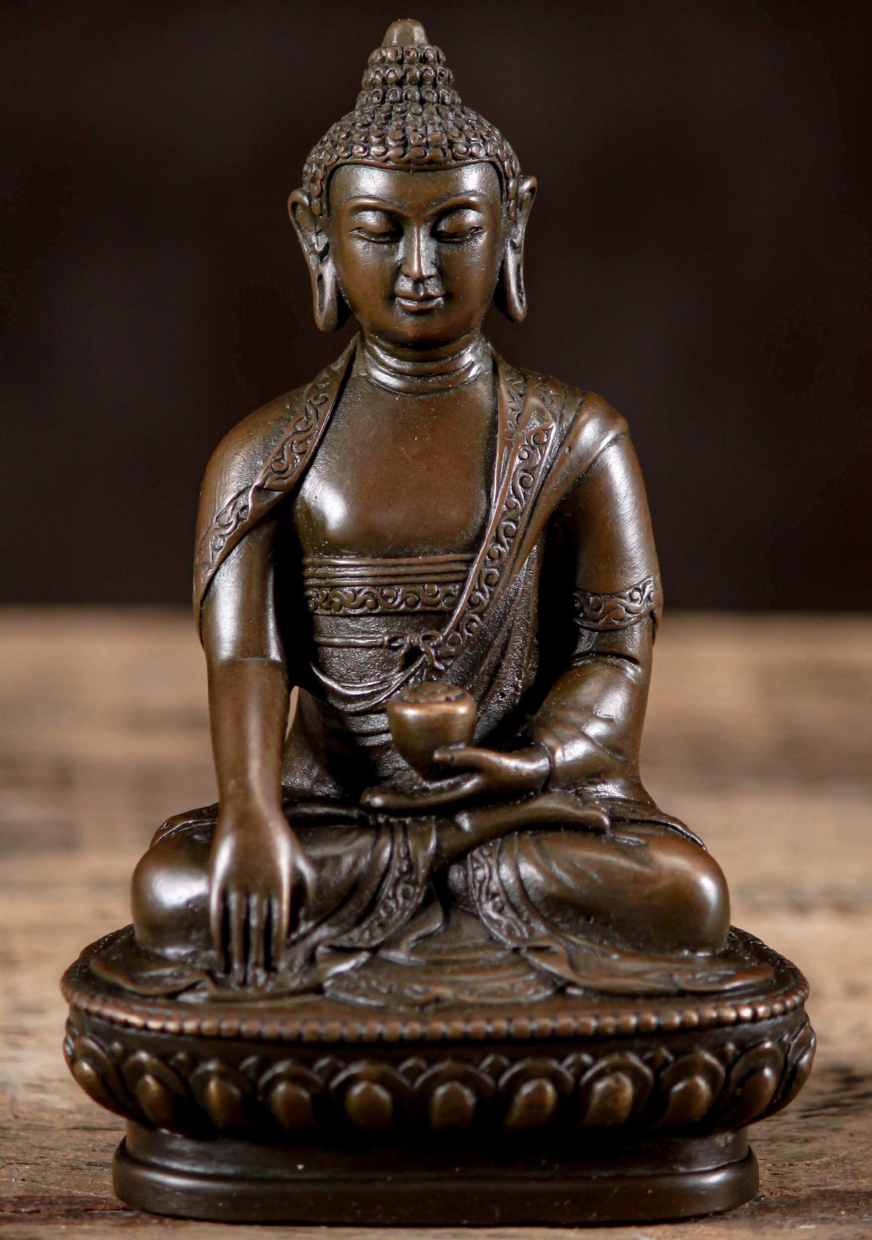 Bronze Shakyamuni Medicine Buddha Statue 5.5"