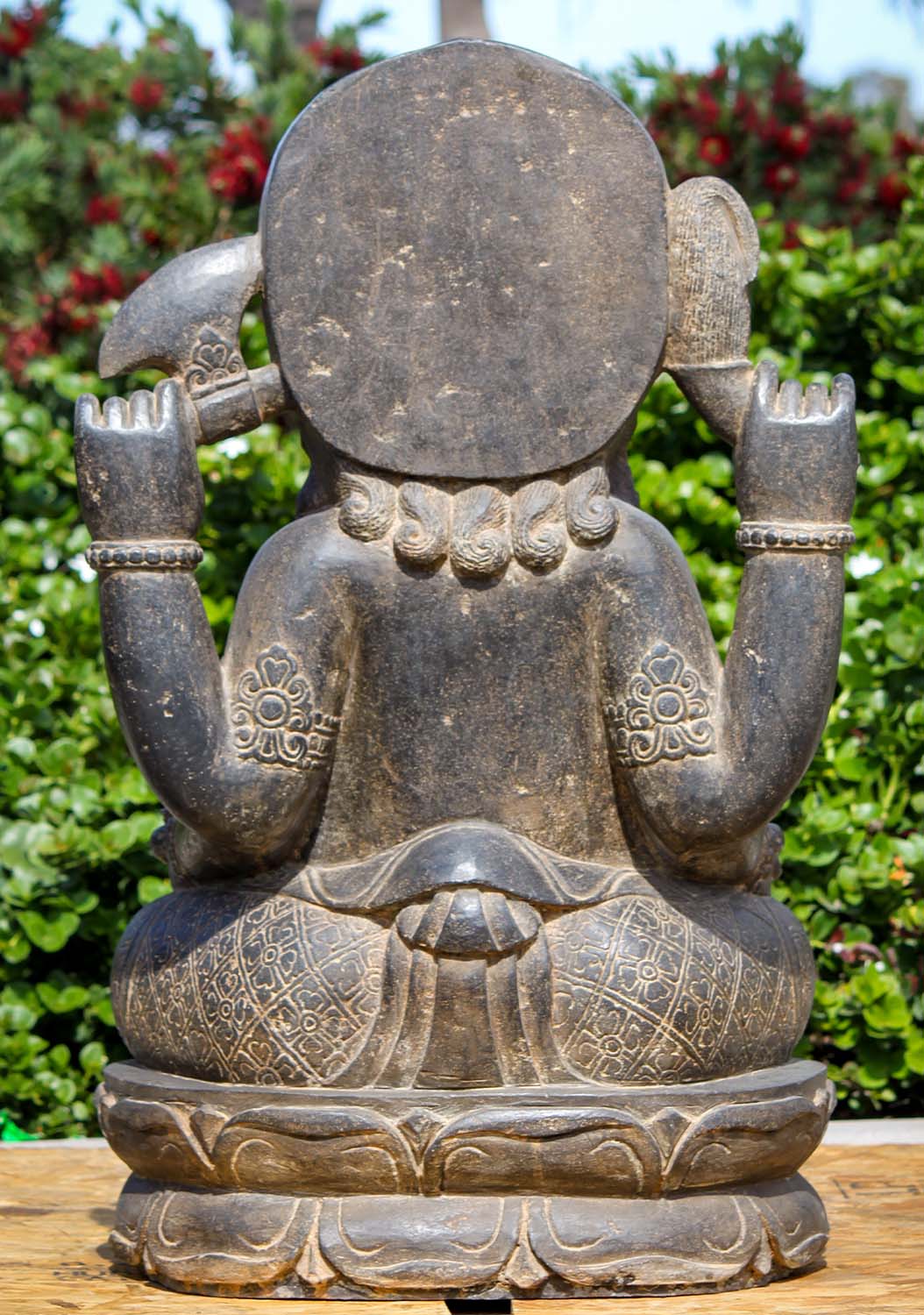 Stone Seated Ganesha Garden Statue 36"