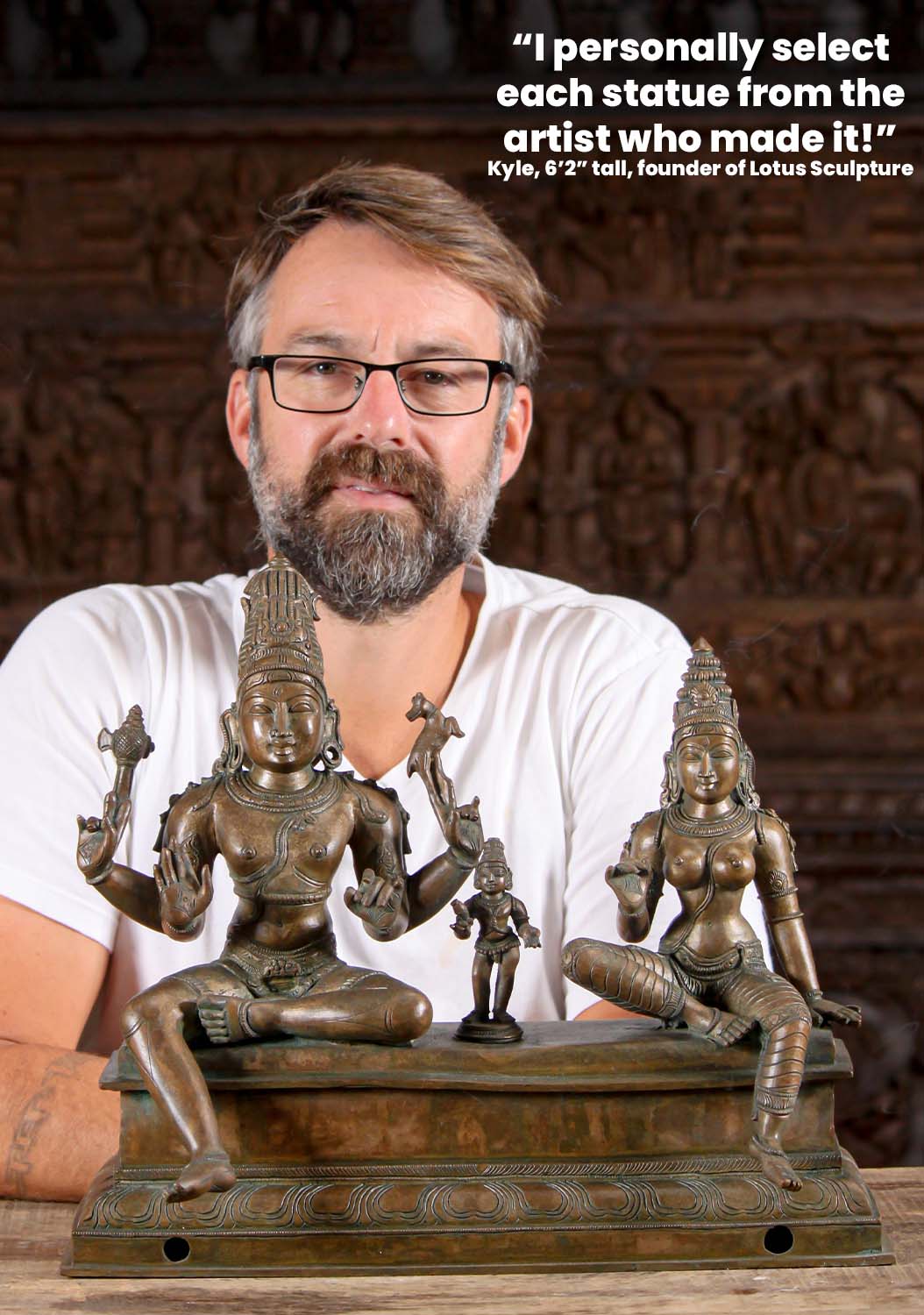 Bronze Somaskanda, Shiva, Parvati & Murugan 15"