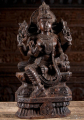 Seated Hand Carved Abhaya Mudra Vishnu Hindu God of Preservation Statue 24"