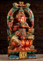 Wooden Painted Ganesh with Arch 24"