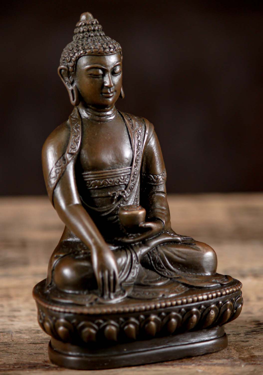 Bronze Shakyamuni Medicine Buddha Statue 5.5"