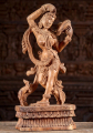 Wood Dancing Devi Statue Holding Mirror 24"