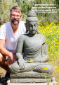 Stone Buddha Granting Boons Statue 40"