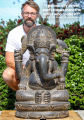Stone Seated Ganesha Garden Statue 36"