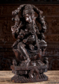 Wooden Seated Ganesha Statue 24"