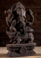 Wooden Ganesh Statue Seated on Rat 18"
