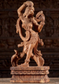 Wood Dancing Devi Statue Holding Mirror 24"