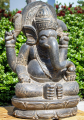 Stone Seated Ganesha Garden Statue 36"