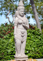 Stone Devi Tara Holding Fly Whisk Garden Statue Hand Carved from 1 Block of Stone in Java 52"