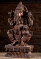 Wood Ganesh with Mango Statue 24"
