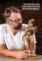 Bronze Vaishnavite Saint, Andal Statue with Parrot Only Female of the 12 Alvar Saints 18"