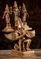 Polished Bronze Statue of Garuda Kneeling with Vishnu, Shridevi, Bhudevi