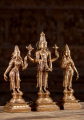 Bronze Hindu God Vishnu Sculpture with Shreedevi & Bhudevi Hand Crafted 12"