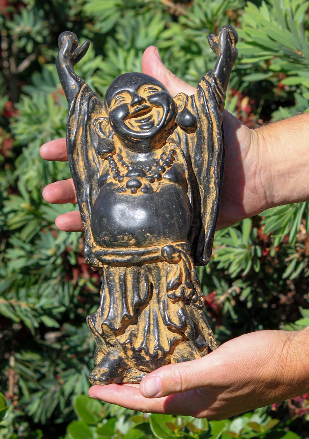 Affordable Fat & Happy Laughing Buddha of Wealth Statue Perfect for Home & Garden 12"