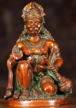 Panchmukhi Sculpture Hanuman Cedarwood Statue Hindu God Garuda Figurine Murti 