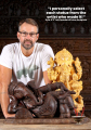 Wood Hand Carved Reclining Siana Ganesha Statue Remover of Obstacles Hindu God 27"